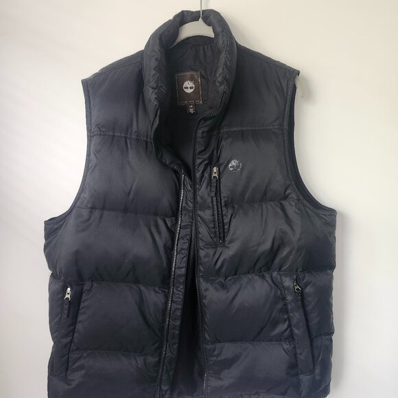 Timberland Men's Duck Down Puffer Vest Large Black - Picture 1 of 3